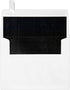 LUXPaper A2 Foil Lined Invitation Envelopes | 4 3/8" x 5 3/4" | White w/Black LUX Lining | 70lb. Text | 50 Qty