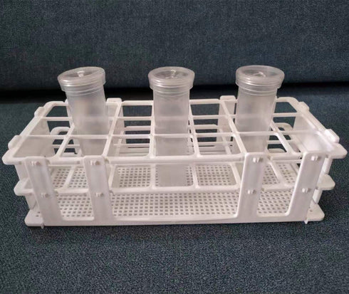 3 Packs Plastic Test Tube Rack, 21 Holes Holder for 30mm Test Tubes, White, Detachable