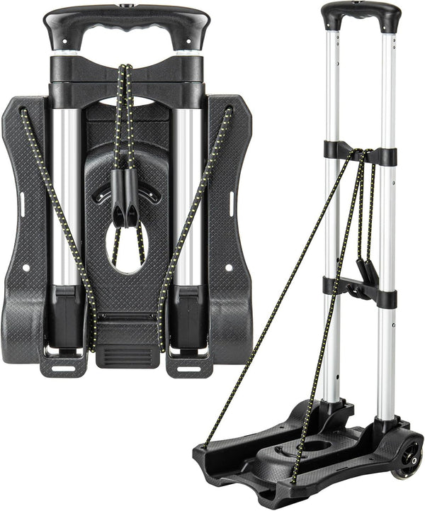 Vsaikeo Small Folding Hand Truck Dolly with 2 Wheels, Lightweight Aluminum Foldable Luggage