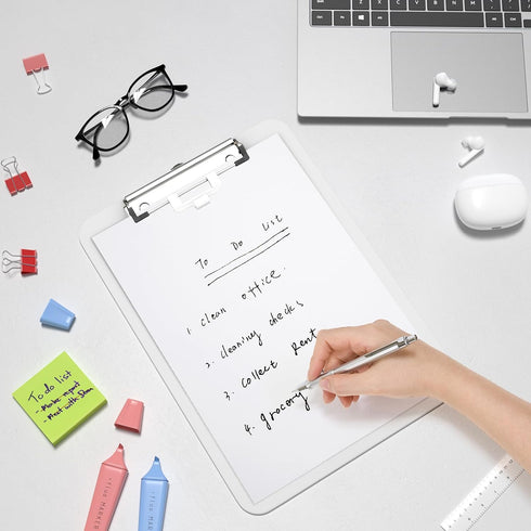 Hongri 2 Pack Plastic Clipboards with Pen Holder, 8.5x11 Letter Size for Classroom, Office, School