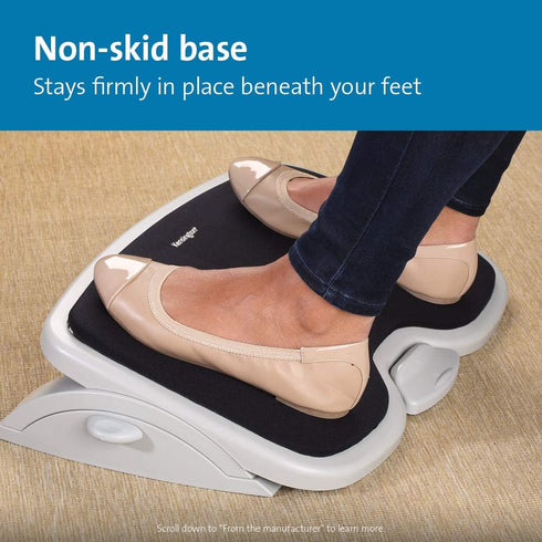 Kensington Foot Rest For Under Desk At Work, Smartfit Comfort Memory Foam Adjustable Footrest, Non-Skid Foot Stool
