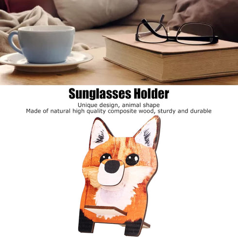 Asixxsix Animal Eyeglass Holder, Cute Wooden Creative Glasses Holder with Animal Shaped Design Decorative Exquisite