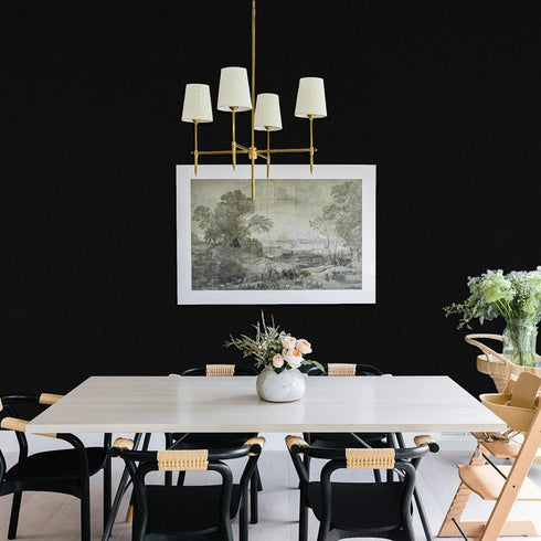 Mecpar Solid Black Wallpaper 15.7" x 118", Matte Textured Black Peel and Stick Vinyl for Rooms