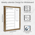 Magnetic Dry Erase White Board Weekly Calendar Board, 13“x17" Solid Wood Rustic Brown Framed Planner for Office, Home,