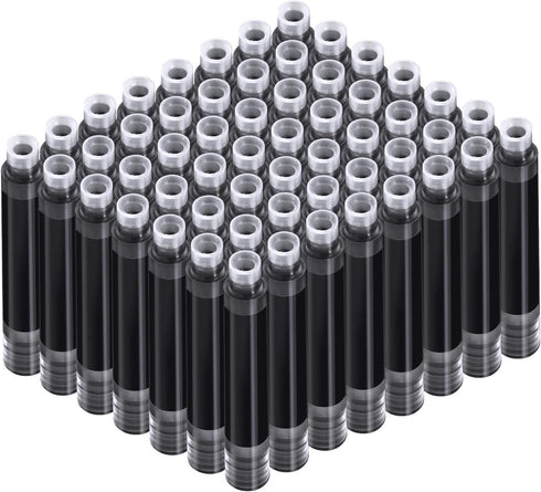 Outus 60 Pieces Fountain Pen Ink Cartridges, Black, Fine, Calligraphy, International Standard Size