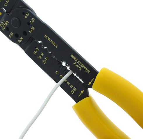 IDEAL Electrical 45-778 Multi-Crimp Strip Tool - High Leverage Wire Crimper & Stripper with Textured Grip