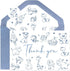 Oaken Leaford 48-Pack Baby Shower Thank You Card Set with Envelopes & Stickers, Cute