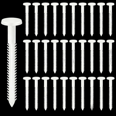 QincLing 30Pcs 3 Inch Vinyl Shutter Fasteners, White Window Shutter Panel Pegs Shutter