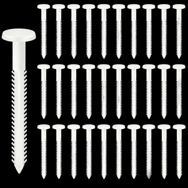 QincLing 30Pcs 3 Inch Vinyl Shutter Fasteners, White Window Shutter Panel Pegs Shutter