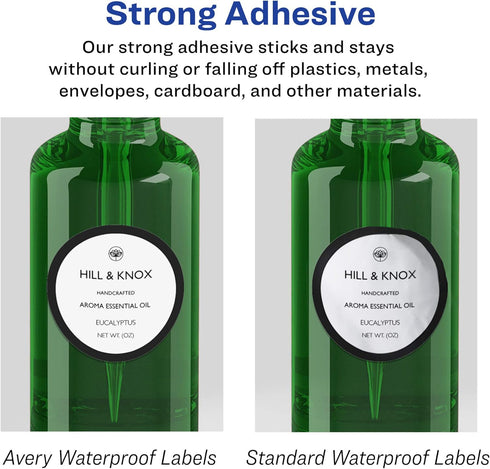 Avery Durable Waterproof Round Labels - Sure Feed Technology, Print-to-The-Edge, 3" Diameter, 30 Total, Oil and