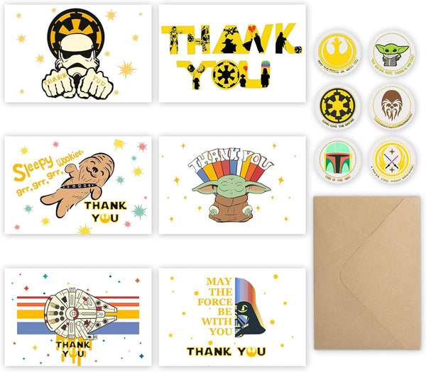 Tbwoet Star Thank You Cards Wtih Envelopes & Stickers,Greeting Note Blank Cards,For Wedding,Employee,Business,Baby