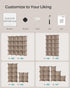 SONGMICS Cube Storage Organizer, Set of 16 Plastic Cubes, 12.2 x 48.4 x 48.4 Inches, Camel Brown for Room Organization