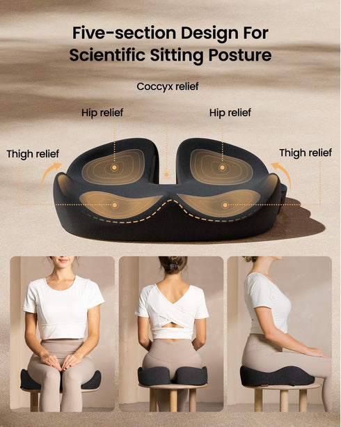 Tailbone, ProtoArc Seat Cushion, Office Chair Cushion for Sciatica, Coccyx Cushion, Ergonomic Memory Foam Seat Cushion