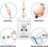 Zonon Retractable Badge Reel Lanyard with ID Holder for Women - Stainless Steel Necklace with 3 Name Badge Clips