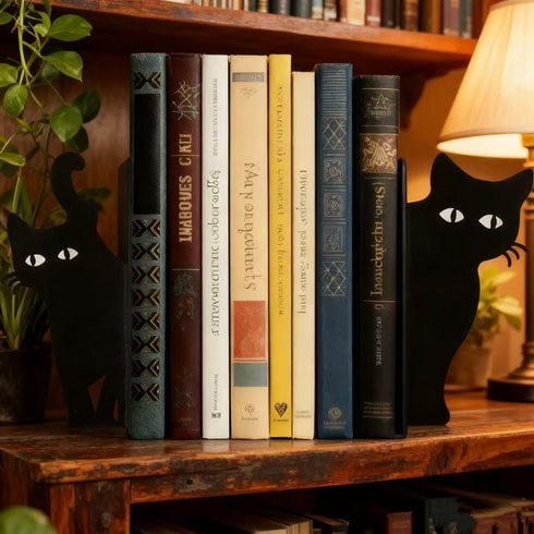 Generic Set 2 Cat Metal Bookends of Cute Cat Design Book Ends for Home Office Desk Shelves Reading Room Decor for Cat