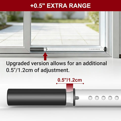 20-50inch Stopper,White,1Pack AceMining Sliding Door Security Bar,Heavy Duty Sliding Patio Door Lock Bar, Adjustable