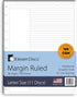 Discbound Paper, Letter Size Margin Ruled Sheets - Premium 120gsm Notebook & Planner Refills, 40 Sheets
