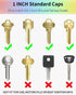 Uniclife 32 Pcs Key Cap Covers 1 Inch Key Head Protectors for Standard Regular Thin Flat House Keys
