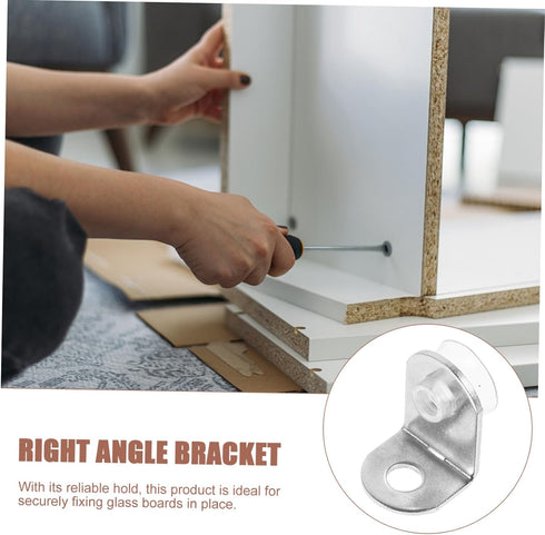10-Piece Balacoo Stainless Steel Corner Brackets Secure Glass Shelf Supports Right Angle Braces for Furniture Cabinets
