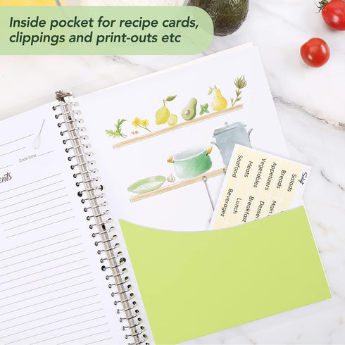 Recipe Book to Write Your Own Recipes, 8.5" x 11" Personal Blank Recipe Notebook, Removable Hardcover Journal with 8