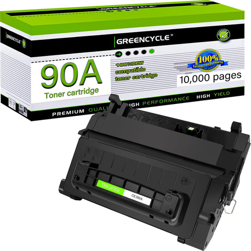 greencycle 90A Compatible Toner Cartridge Replacement for HP 90A Black Toner Cartridge CE390A (1-Pack) for Laserjet