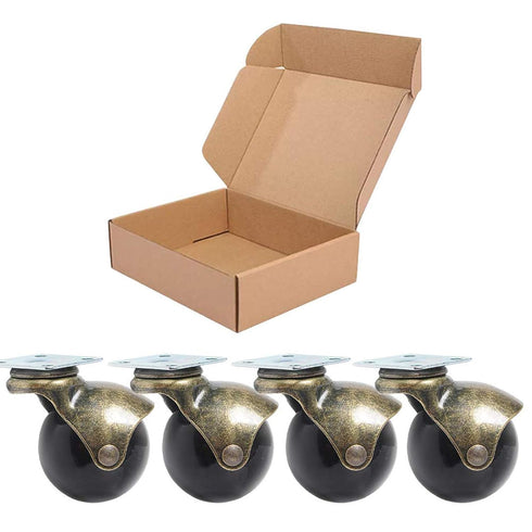 2-inch Set 4 360lbs, ENYKE Ball Caster Wheels, Casters for Furniture, Swivel Furniture Wheels of Antique Brass Top