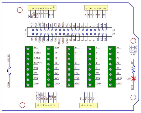 Electronics-Salon Arduino Screw Terminal Block Breakout Module for Arduino UNO R3