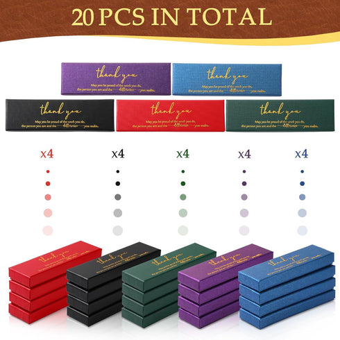 Fulmoon 24 Pcs Thank You Pen Boxes - Bulk Appreciation Gifts for Employees, Teachers, & Coworkers, No Pen