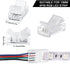 40 Packs LED Strip Connector 4 Pin,10 mm LED Connectors for Strip Lights, LED Strip to Wire Connector Waterproof RGB Unwired Clips for Strip Light Gapless Track Lighting Connector, Transparent by Zhengmy