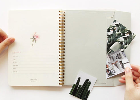 PAPERIAN Brilliant 2021 Monthly & Weekly Planner - Wirebound Undated Scheduler Diary (Grey Sky, 5.9 x 8.2 x 0.4 inches)
