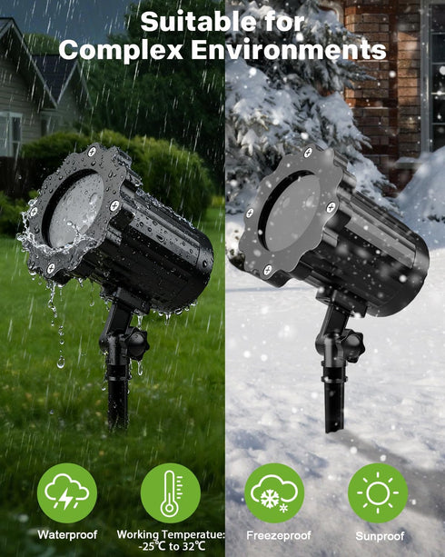 ECOHDT 8 Brighter Christmas Projector Lights Outdoor, Laser Light Projector with Remote, Patterns Light Show Holiday