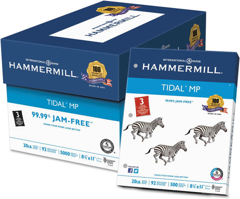 Hammermill 20 lb 3 92 1 (500 Printer Paper, Tidal Copy Paper, Hole - Bright, Made in the USA - Ream Sheets)