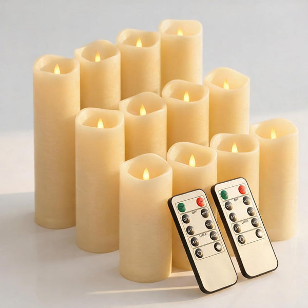 Enido Flameless Candles Led Candles Pack of 12 Battery Candles (D2.15'' x