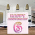 Pretty Iron Anniversary Card for Wife Girlfriend Husband Boyfriend - Pink Purple Glitter Balloons - Happy 6th