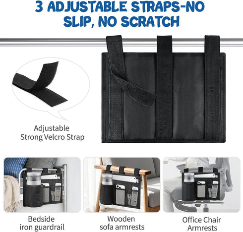 4 Hanging Bedside Caddy, Pockets Bunk Bed Caddy, Bed Pocket for University Dormitories, Hospitals, Chairs, Crib