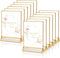 KILY-WILY 12 Packs 4 x 6 Gold Frames Clear Acrylic Sign Holder Double