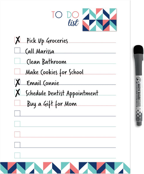 Dry Erase to Do List Vinyl Whiteboard Sticker Decal by Glassboard Studio - Removable & Reusable, Magnetic Fine-Tip