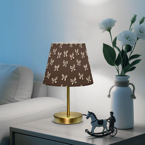 Kcldeci Bedside Table Lamp for Bedroom, Cow Print Ribbon Bows Farmhouse Desk Lamps for Nightstand with Fabric Shade