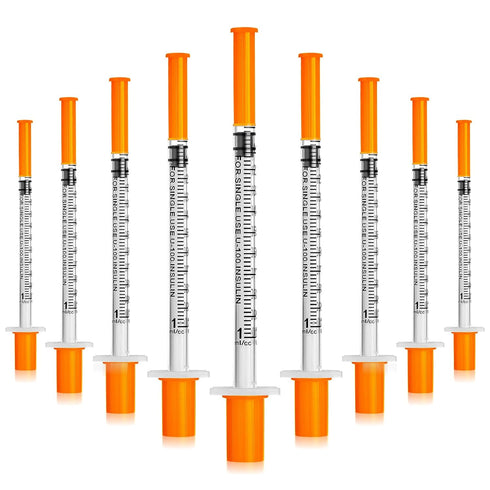 CAILOS 1ml 30 Gauge Syringes, 1cc 5/16 Inch Lab Disposable Supplies for Refilling or Dispensing, Pack of 20