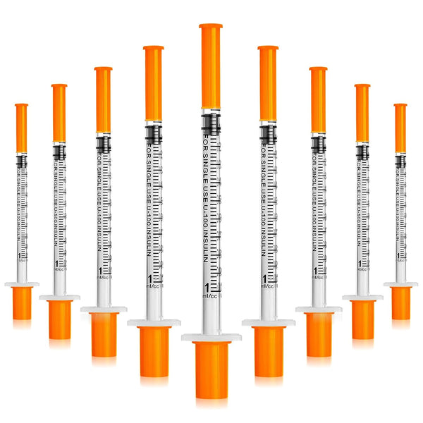 CAILOS 1ml 30 Gauge Syringes, 1cc 5/16 Inch Lab Disposable Supplies for Refilling or Dispensing, Pack of 20