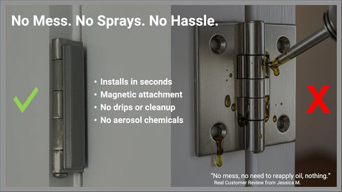 (3 Pack The First-of-Its-Kind Lubricant Cartridge for Squeaky Door Hinges. Mess-Free, Odorless, Sprayless