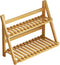 YANQINQIN Bamboo Double-Layer Storage Shelf - 11.8" L x 7.5" W x 13.8"