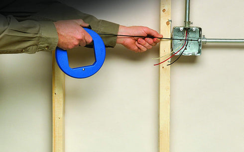 IDEAL Electrical 31-012 Blued Steel Fish Tape 25 ft. Fish Tape with Formed Hook & Thumb-Winder Case, 1600 lb. Strength