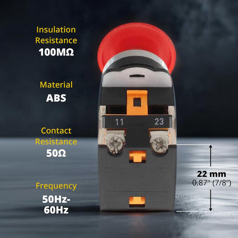 Emergency Push Button Switch - Red Mushroom Head for Home or Industrial Equipment