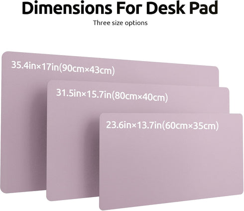 YSAGi Leather Desk Pad Protector, Large Mouse Pad, Non-Slip PU Blotter for Office Home (Grayish Lavender, 23.6" x 13.8")