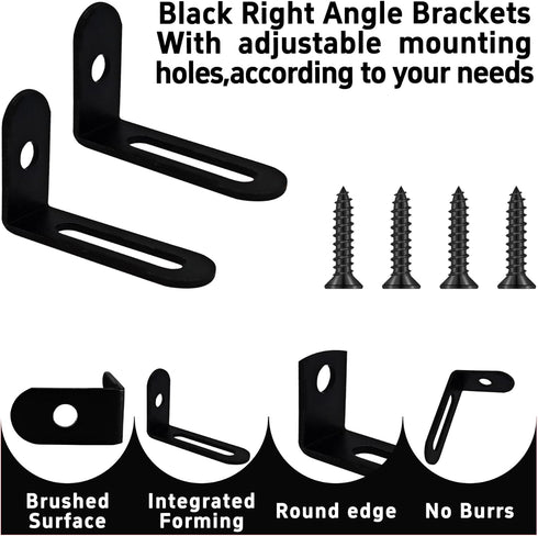 AUXBC 10Pcs 1.5"x1"x0.5"Adjustable 90 Right Angle Brackets, Metal L Bracket Heavy Duty Degree Corner Fastener L-Shape