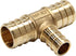 (Pack of 5) Efield 3/4" x 3/4" x 1/2" Pex Reducing Tee Brass Barb Crimp Fittings,ASTM F1807 by EFIELD