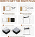 8 13mm/0.51" uxcell Pcs Square Plastic Plugs with Furniture Felt Pad, Tubing End Caps Furniture Leg Inserts for Metal