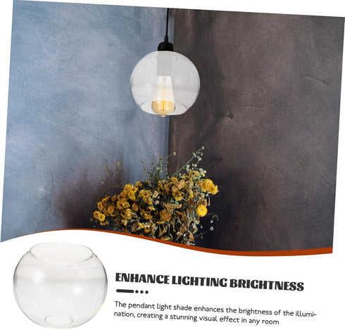 150mm 1-5/8-inch E27 BESTOYARD Glass Globe Lamp Shade Replacement with Clear Round Light Sphere Ball Lamp Shade