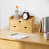 Bamboo Desk Organizer with 3 Drawers, Large Capacity Makeup Storage Box for Home Office and Bathroom